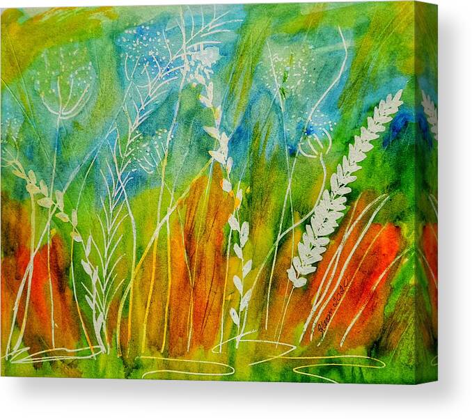 Grass Canvas Print featuring the painting Eyelevel With Nature by Shady Lane Studios-Karen Howard