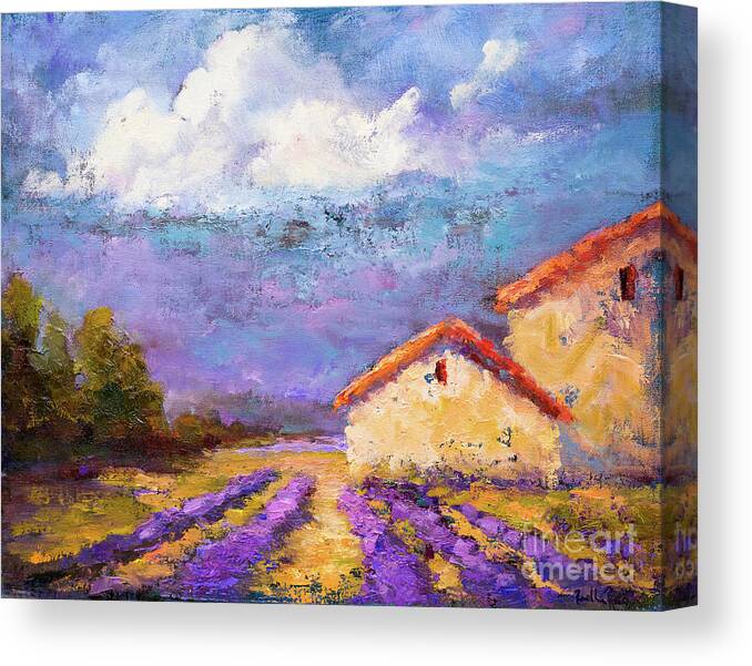 Building Canvas Print featuring the painting In the midst of Lavender I by Radha Rao
