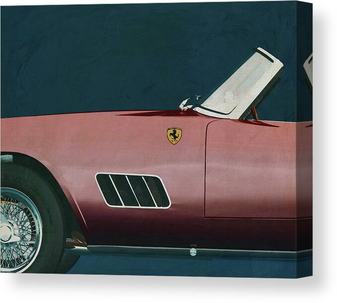 Ferrari Canvas Print featuring the painting Ferrari 250GT Spyder California 1960 Close up by Jan Keteleer