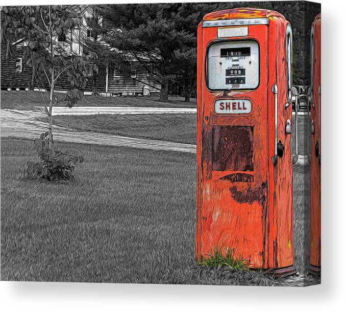 Fuel Canvas Print featuring the photograph Fill 'Er Up by Cathy Kovarik