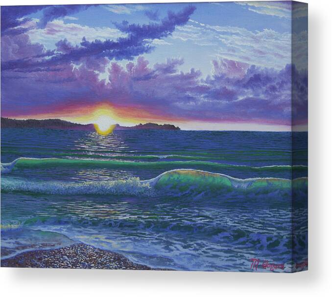 Beach Canvas Print featuring the painting First Beach, Port Hood by Michael Goguen