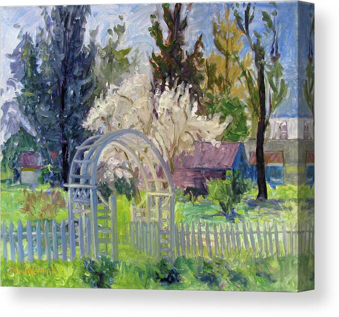 Garden Canvas Print featuring the painting First Sign of Spring, Calistoga by John McCormick