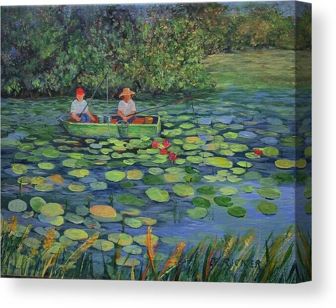 Fish Canvas Print featuring the painting Fish Tales by Jane Ricker