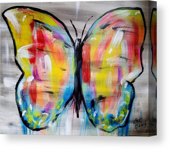 Butterfly Canvas Print featuring the painting Flight Of The Butterfly by Brent Knippel