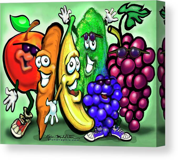 Food Canvas Print featuring the digital art Food Rainbow by Kevin Middleton