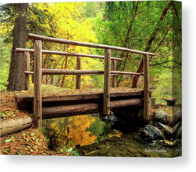 Usa Canvas Print featuring the photograph Footbridge at Applegate River by Randy Bradley