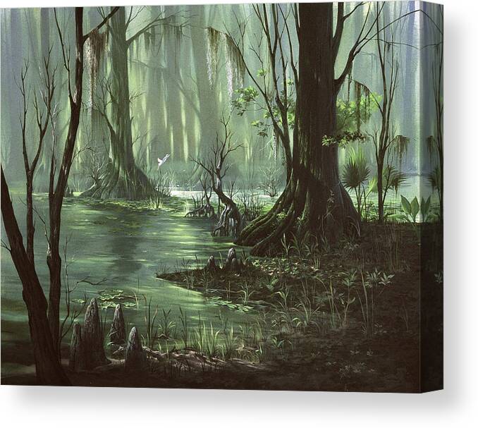 Michael Humphries Canvas Print featuring the painting Forever Glades by Michael Humphries