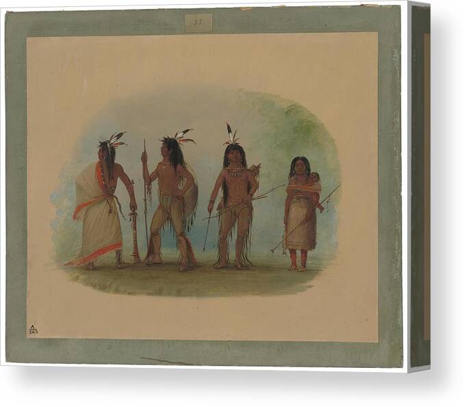 Fine Art Canvas Print Buffalo and White Foxes George Catlin's Indian Painting 