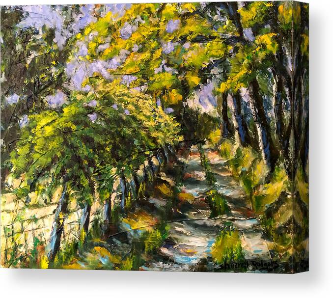 Oil Painting Canvas Print featuring the painting French Country Lane by Sherrell Rodgers