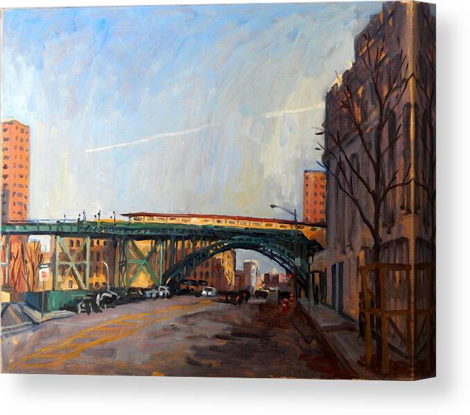 Harlem Canvas Print featuring the painting From W 125th St Broadway Subway Station NYC by Thor Wickstrom