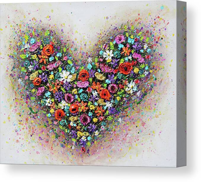 Heart Canvas Print featuring the painting Full of Love by Amanda Dagg