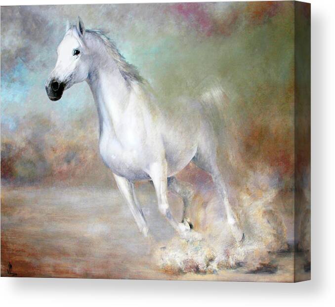 Horse Canvas Print featuring the painting Gallop by Vali Irina Ciobanu