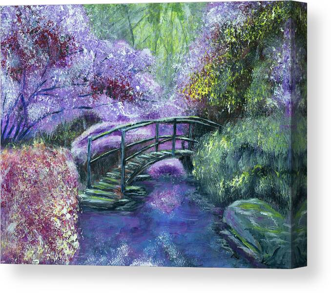 Pond Canvas Print featuring the painting Garden Pond in Bloom by Mark Ross