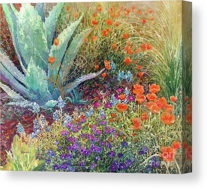 Garden Canvas Print featuring the painting Gardener's Delight-Orange Flowers by Hailey E Herrera