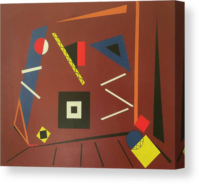 Abstract Canvas Print featuring the painting Geometrical Play 2 by Karin Eisermann