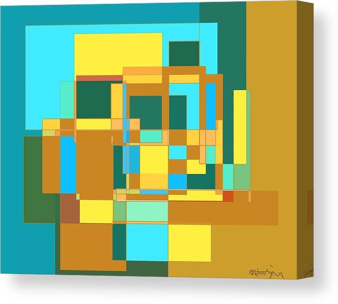 Geometric Canvas Print featuring the digital art Geometrics 1 by Ruth Harrigan