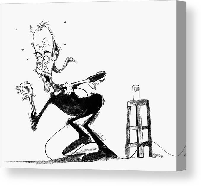 George Canvas Print featuring the drawing George Carlin by Michael Hopkins