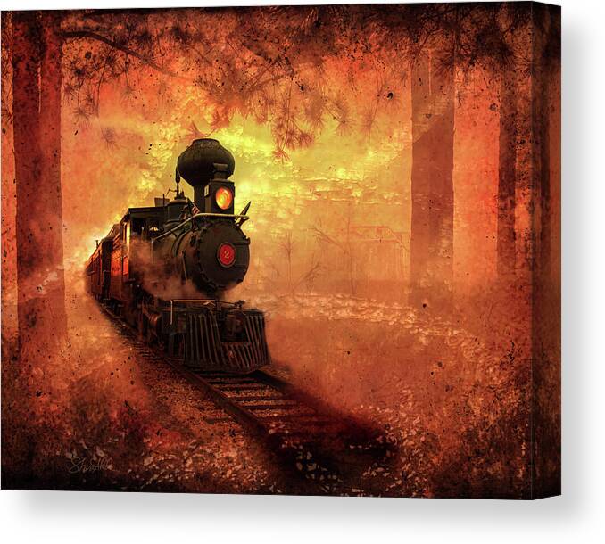 Sharaabel Canvas Print featuring the photograph Ghost Train by Shara Abel