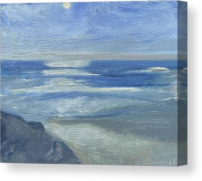 Oregon Beach Canvas Print featuring the painting Gleam by Laura Lee Cundiff