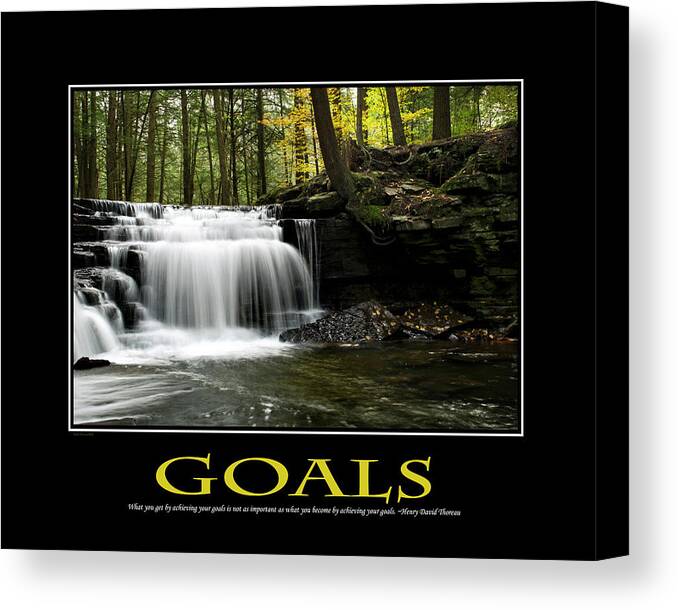 Inspirational Canvas Print featuring the photograph Goals Inspirational Motivational Poster Art by Christina Rollo