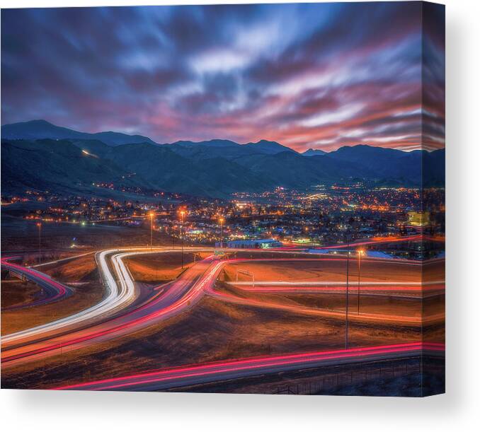 Sunset Canvas Print featuring the photograph Golden Colorado by Darren White