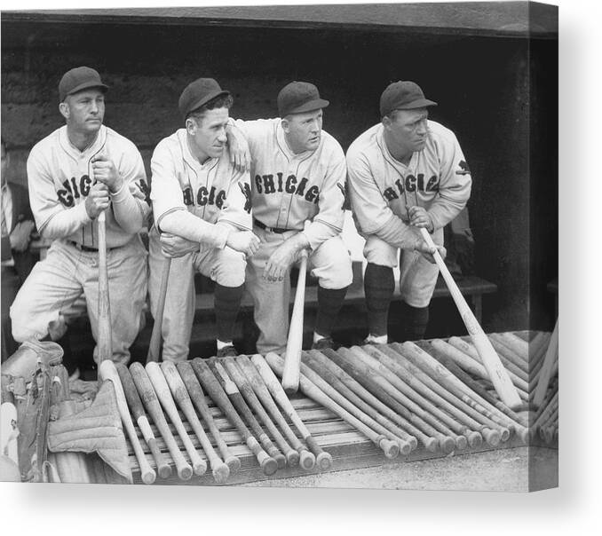 People Canvas Print featuring the photograph Hack Wilson and Rogers Hornsby by Chicago History Museum