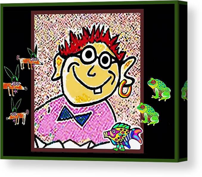 Olaf Canvas Print featuring the mixed media Hallo, I am Olaf by Hartmut Jager
