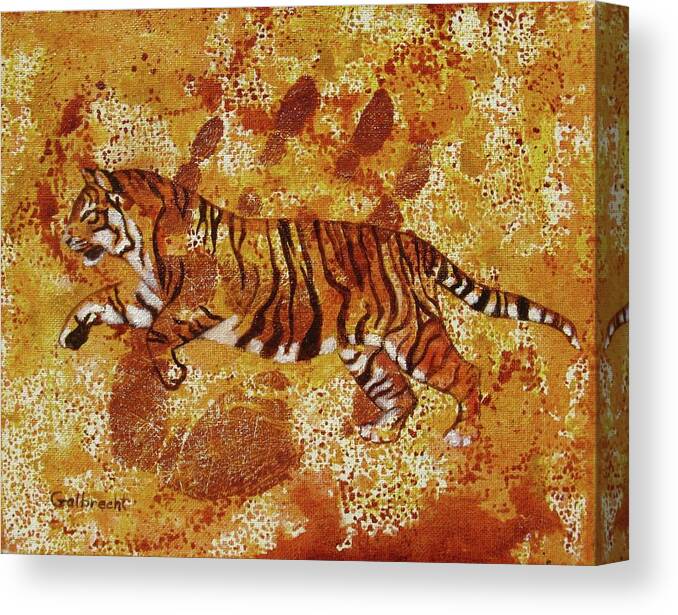 Tiger Canvas Print featuring the painting Last Chance II by Shirley Galbrecht