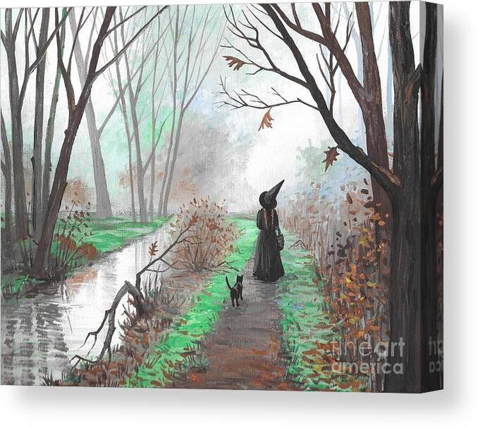 Print Canvas Print featuring the painting Haunted Brook by Margaryta Yermolayeva