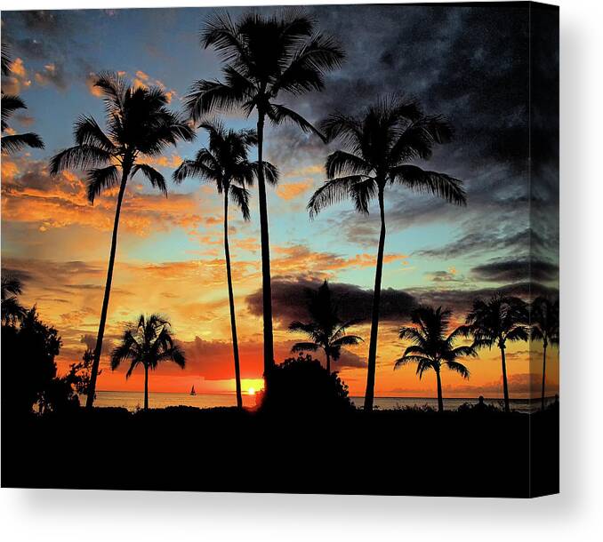Hawaiian Canvas Print featuring the photograph Hawaiian Sunset by Scott Olsen