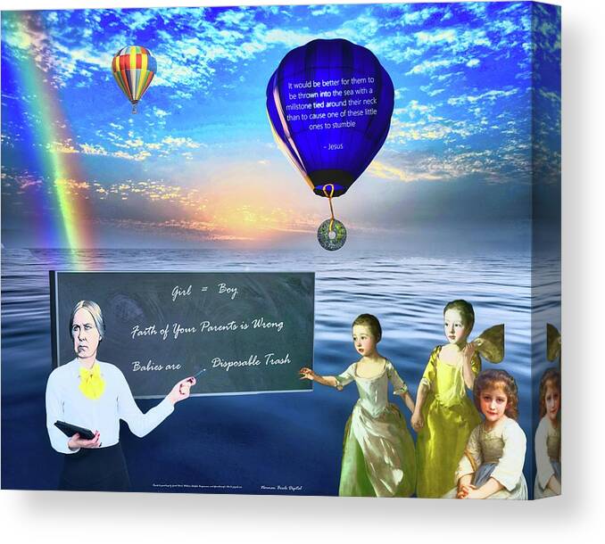 Children Canvas Print featuring the digital art Heavenly Message by Norman Brule