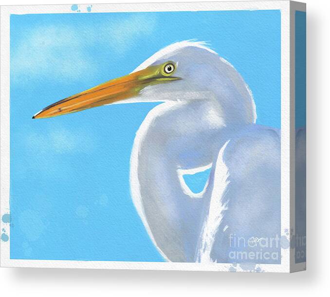 Tammy Lee Canvas Print featuring the painting Hello Heron by Tammy Lee Bradley