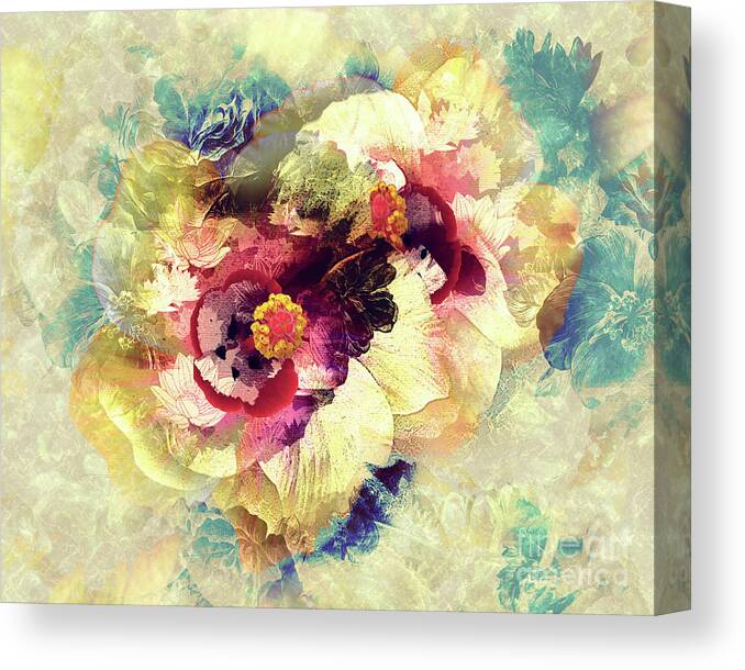Digital Canvas Print featuring the digital art Hibiscus Bunch by Anthony Ellis