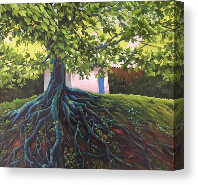 Tree Canvas Print featuring the painting Hillcrest by Don Morgan