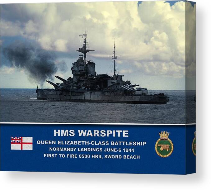 Hms Warspite Canvas Print featuring the digital art HMS Warspite by John Wills