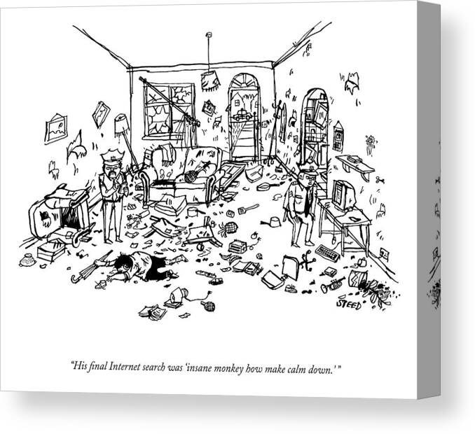 A25752 Canvas Print featuring the drawing How Make Calm Down by Edward Steed