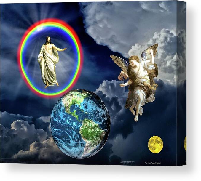 Jesus Returns Canvas Print featuring the digital art I am Coming Soon by Norman Brule