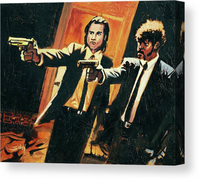 Pulp Canvas Print featuring the painting I Double Dare You by Sv Bell