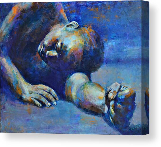 Figure Canvas Print featuring the painting I will not give up by Luzdy Rivera