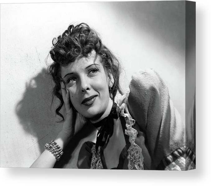 Ida Lupino Canvas Print featuring the photograph IDA LUPINO in THE LIGHT THAT FAILED -1939-, directed by WILLIAM A. WELLMAN. by Album