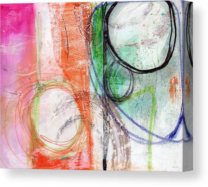 Abstract Canvas Print featuring the painting Immersed by Linda Woods