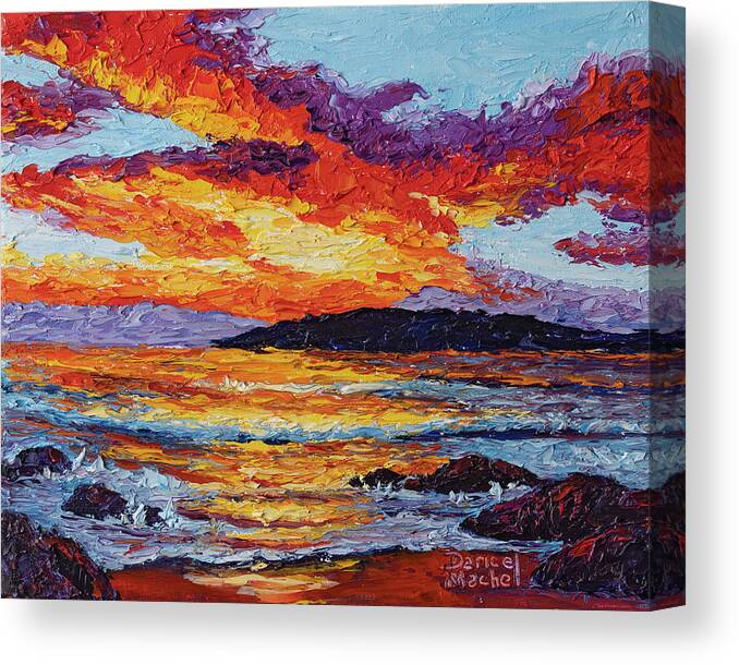  Seascape Canvas Print featuring the painting Intense Colors by Darice Machel McGuire