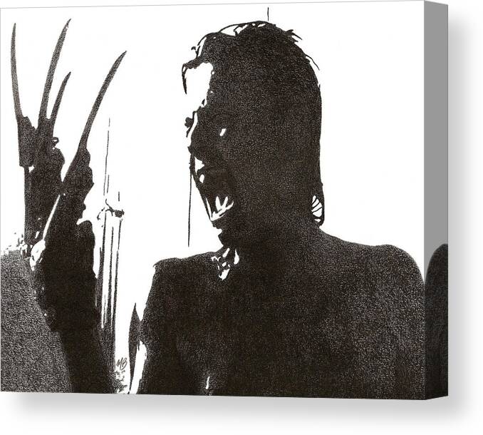 Horror Canvas Print featuring the drawing Jesse Walsh by Mark Baranowski