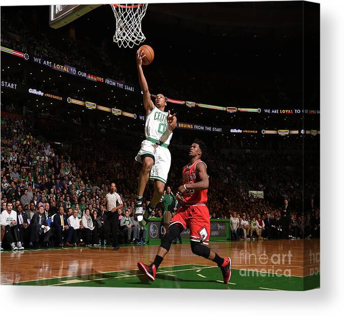 Avery Bradley Canvas Print featuring the photograph Jimmy Butler and Avery Bradley by Brian Babineau