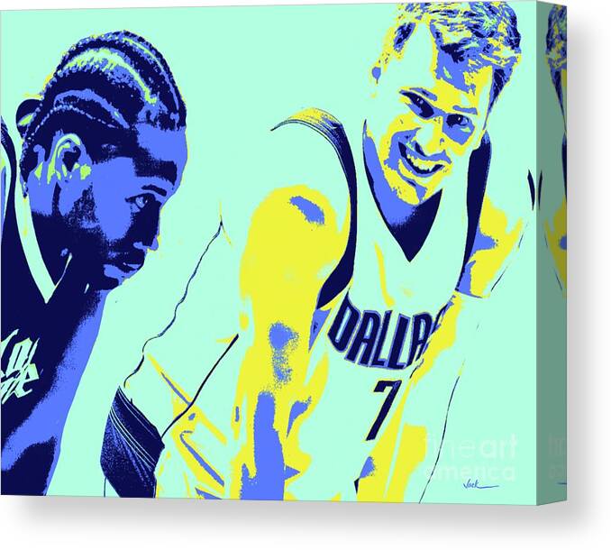 Kawhi Canvas Print featuring the painting Kawhi and Luca by Jack Bunds