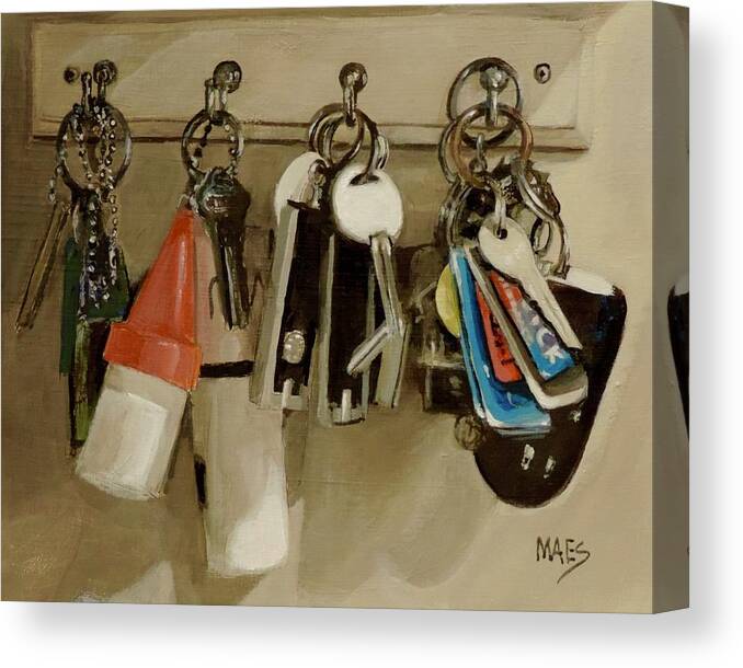 Waltmaes Canvas Print featuring the painting Keys by Walt Maes