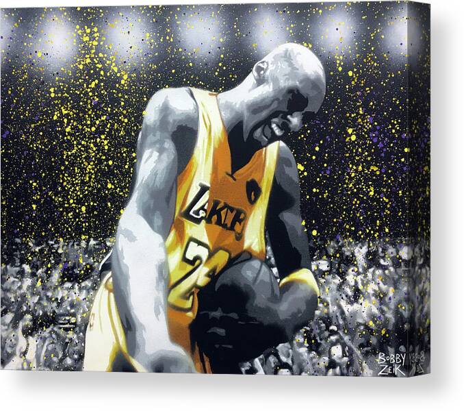 Kobe Canvas Print featuring the painting Kobe by Bobby Zeik