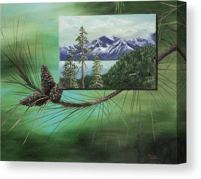 Landscape Canvas Print featuring the painting Lake Tahoe by Darice Machel McGuire