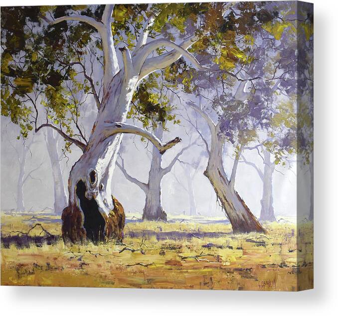 Tree Posters Canvas Print featuring the painting Landscape Trees by Graham Gercken