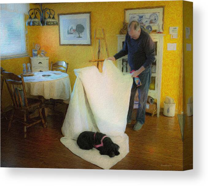 Laundry Canvas Print featuring the photograph Laundry Day Challenges by Diane Lindon Coy